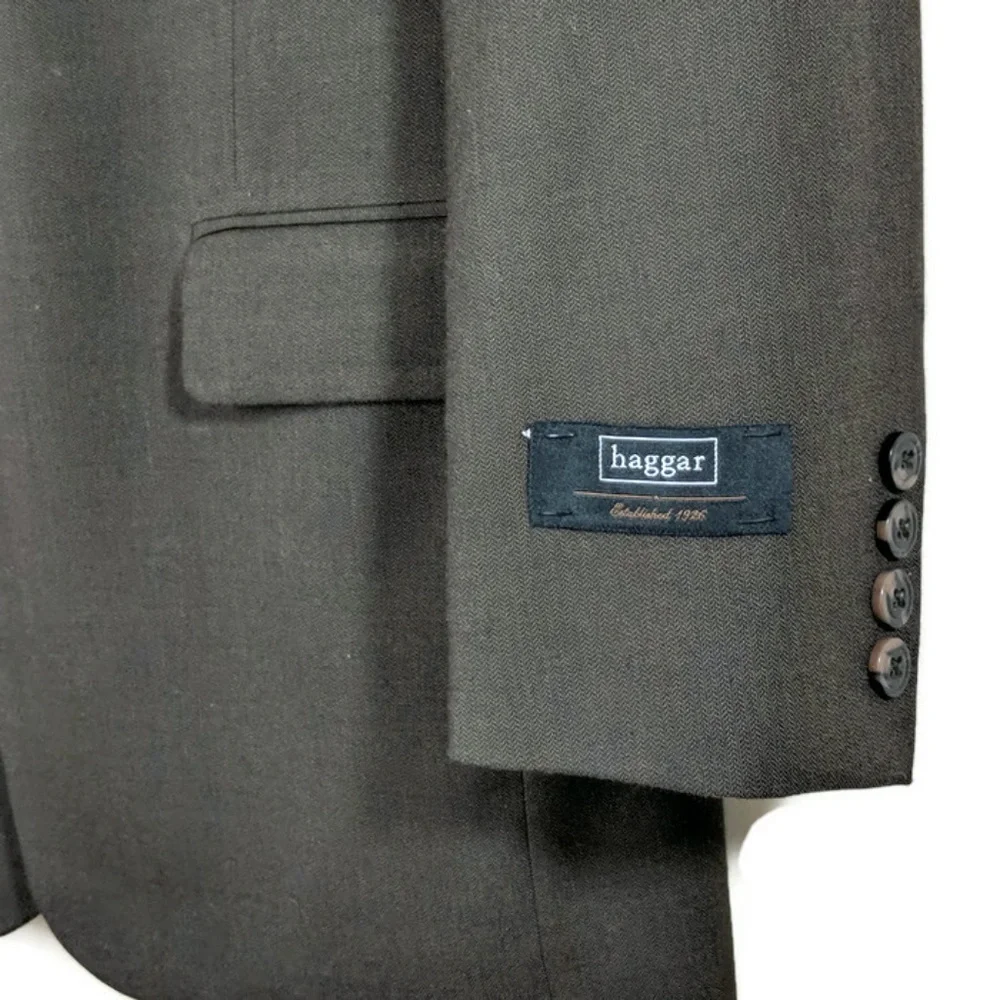 Haggar Suit Jacket Mens 38 R Brown Suit Up‎ System